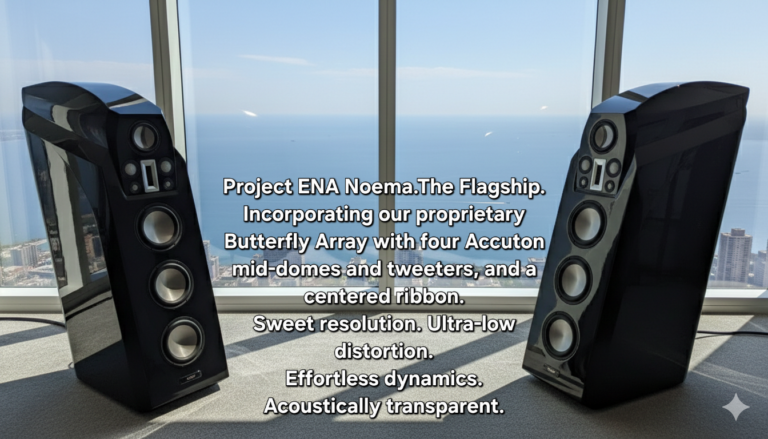 Project ENA Noema ultra high end loudspeakers accuton drivers tweeters mid dome butterfly array arrangement